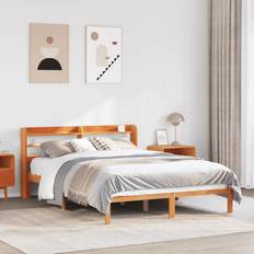 Senge & Madrasser vidaXL Med Sengegavl 140x200 cm Gyldenbrun Sengeramme