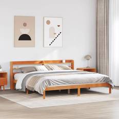 Senge & Madrasser vidaXL Med Sengegavl 200x200 cm Gyldenbrun Sengeramme
