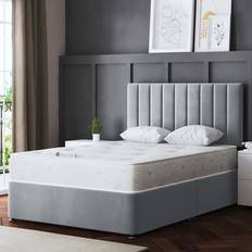 DS Living Amelia Small Double Upholstered Panel Divan Frame Bed