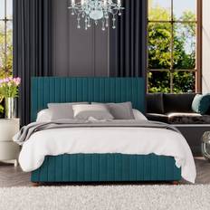 Estella Small Double Emerald Plush Velvet Ottoman