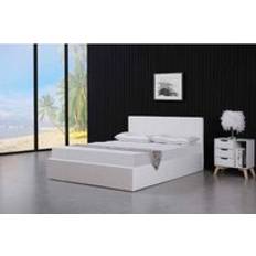 Kosy Koala Double White Leather Ottoman with Mattress Frame Bed