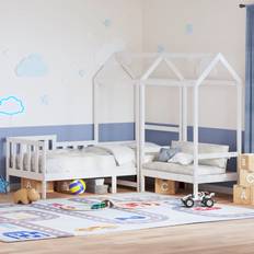Sängar & Madrasser vidaXL Dagbädd Med Bänk Och Tak Vit 90x190 cm Sängpaket