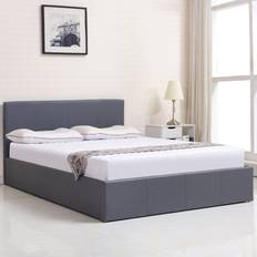 Kosy Koala Double Grey Leather Ottoman 4Ft 6 Frame Bed