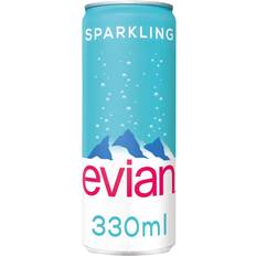 Evian Sparkling Natural Mineral Water Can 330 ml 33cl
