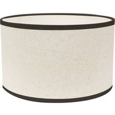 Black Lamp Parts ValueLights Small Eva Natural Linen Fabric with Black Trim Shade ∅ 25cm