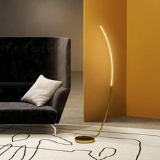 Gold Floor Lamps & Ground Lighting Homcom with LED Strip Gold Tone Floor Lamp