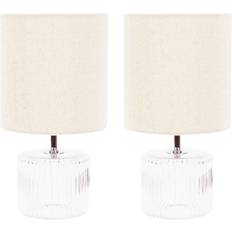 ValueLights Betty Pair Glass Lamps with LED Bulbs Table Lamp