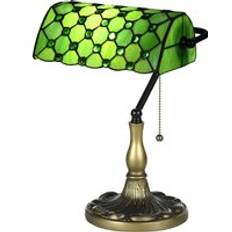 Green Lighting Homcom Stained Green Glass Green Table Lamp