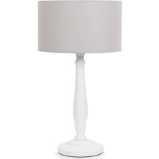 Wood Table Lamps ValueLights Victoria Grey Drum Shade 45.5 x 25.5 x 25.5 cm Table Lamp