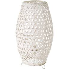 Bambu Bordslampor BigBuy Home Stilren Vit Metall Bambus Skrivbordslampa 40W Bordslampa