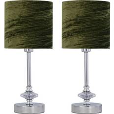 First Choice lighting Set of 2 Chrome Jewelled Table Lamp