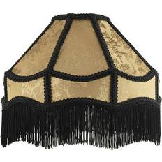 Gold Shades Happy Homewares Gold Shimmer Victorian Lamp with Floral Decoration Shade