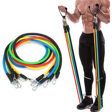 Red Resistance Bands Greenzech Multifunctional Resistance Bands Set 11pcs
