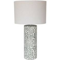 Belysning Home ESPRIT Linne Keramisk Skrivbordslampa 42 x 42 x 73 cm Bordslampa 42cm