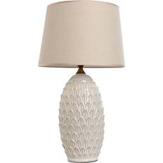 Home ESPRIT Vit Porslin 50W 220V Bordslampa