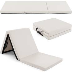 Exercise Mats Costway Tri-Fold Folding Exercise Mat Grey