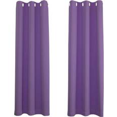 Happy Homewares Purple Blackout Curtains 66 x 72 Inch Drop 2 Panel