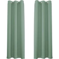 Happy Homewares Duck Egg Eyelet Curtains 46" x 72" Drop 2 Panel