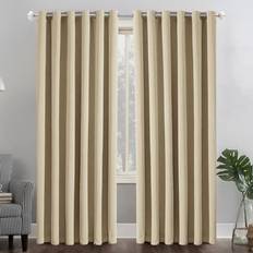Curtains & Accessories Oxford Homeware Cream Ring Top Blackout Curtains 66" x 90"