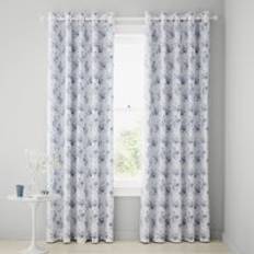 Curtains Catherine Lansfield Lucie Floral Eyelet Curtains 66'' x 90'' Blue
