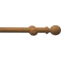 Brown Curtain Rods Caecus FX 200cm Wooden Natural Eyelet Curtain Pole