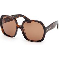 Sunglasses Tom Ford Saffron 52E Women's Sunglasses - Dark Tortoise
