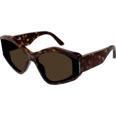 Balenciaga Cat eyes - Dam Solglasögon Balenciaga BB0302S 002 Solglasögon Acetat Havana Brun Geometrisk