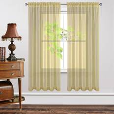 Yellow Sheer Curtains 72 Inch Length Set of 2