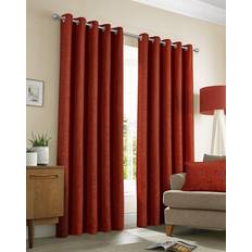 Curtains & Accessories Sundour Amberley Eyelet Ring Top Curtains Orange