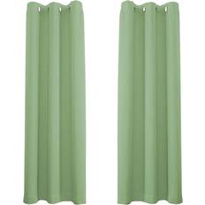 Happy Homewares Olive Eyelet Curtains 66 x 84 Inch Drop 2 Panel