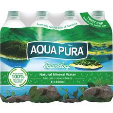 Pura Aqua Sparkling Natural Mineral Water 8 x 500 ml 50cl
