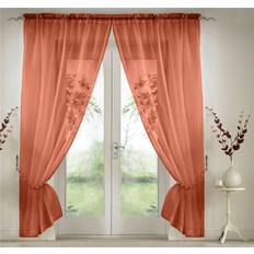 Curtains & Accessories Alan Symonds Elegant Plain Voile Curtain Panels 150 cm x 137 cm