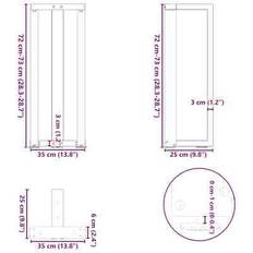 Weiß Ablagetische vidaXL T-Shaped Legs 2 pcs Console Table