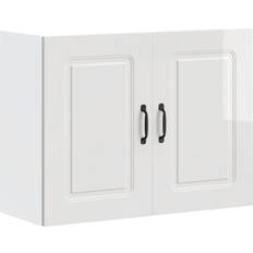 White Wall Cabinets vidaXL Kalmar High Gloss White Kitchen Wall Cabinet