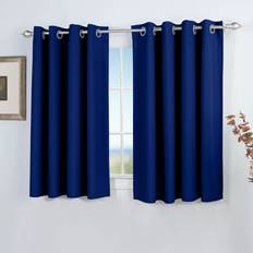 Curtains & Accessories Oxford Homeware Navy Blue Ring Top Blackout Curtains 46" x 54"