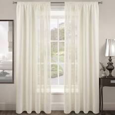 Curtains & Accessories Velosso Riva Plain Cream Slot Top Voile Panel Curtain 150 x 137 cm