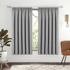 Curtains & Accessories Oxford Homeware Light Grey Silver Pencil Pleat 66" x 54"