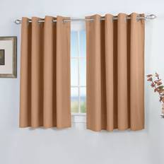 Curtains & Accessories Oxford Homeware Beige Ring Top Blackout Curtains 46" x 54"