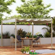 OutSunny Garden Pergola with Retractable Roof 3 x 3 m