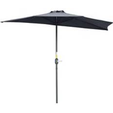 OutSunny Balcony Half Parasol Umbrella 2.7m 5 Steel Ribs