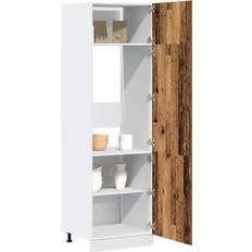 Doors Wall Cabinets vidaXL Antique Wood Fridge 60 x 57 x 207 cm Wall Cabinet