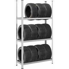 vidaXL 3-Layer Tyre Shelves 110 x 40 x 200 cm Shelving System
