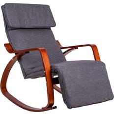 Brown Rocking Chairs Modern Home Adjustable Wooden Rocking Chair