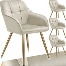 Steel Kitchen Chairs tectake Marilyn Quilted Velvet Set Of 4 Kitchen Chair