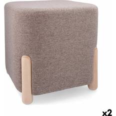 Brown - Leathers Stools Vinthera Moa Brown Wood 34 x 34 x 38 cm Pouffe