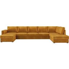 Taberk med Chaiselong og Divan 5-Personers Gul U Sofa 3 personers