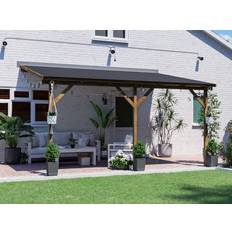 Dunster House Wooden Lean To Gazebo 4M x 3M