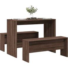 Hout Eetkamersets vidaXL 3 Piece Table and Bench Dining Set 3pcs