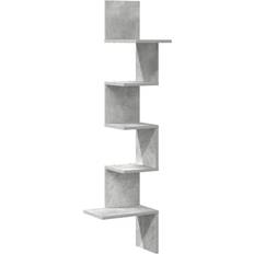 Truciolato Mensole da Parete vidaXL Corner Concrete Grey 32 x 32 x 127 cm Wall Shelf