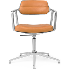 Vipp swivel Vipp 453 Snurrstol Aluminium Kamelläder Kontorsstol